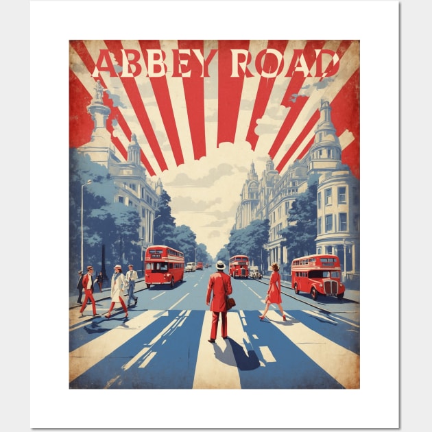 Abbey Road London Vintage Travel Tourism Poster Wall Art by TravelersGems